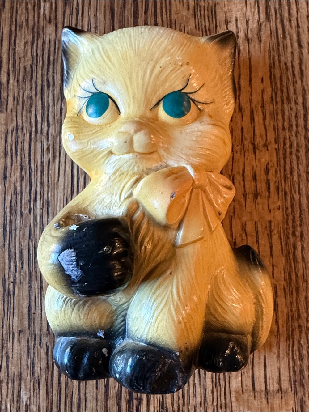 Vintage Miller Studios 1957 Yellow Kitty Cat Blue Eyes Chalkware Wall Decor